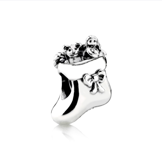 Pandora Sterling Silver Christmas Holiday Stocking Bow Presents Charm